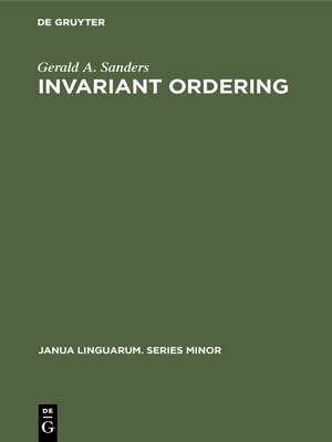 cover image of Invariant Ordering